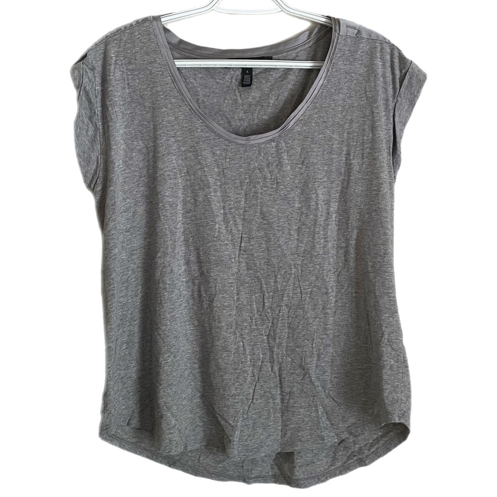 White House Black Market Gray Short Sleeve Shirt
